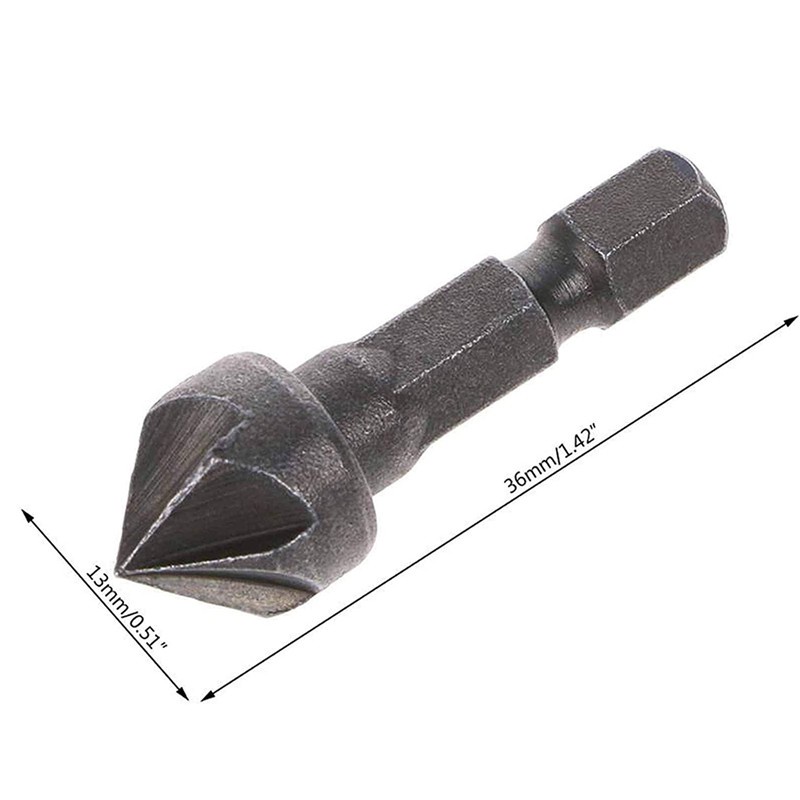 10Pcs 90 Degree Countersink Drill Chamfer Bit 1/4 inch 6 Flute