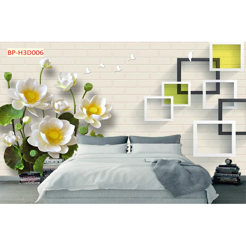 Thiết kế bức tranh phòng ngủ in trên vải lụa theo kích thước yêu câù