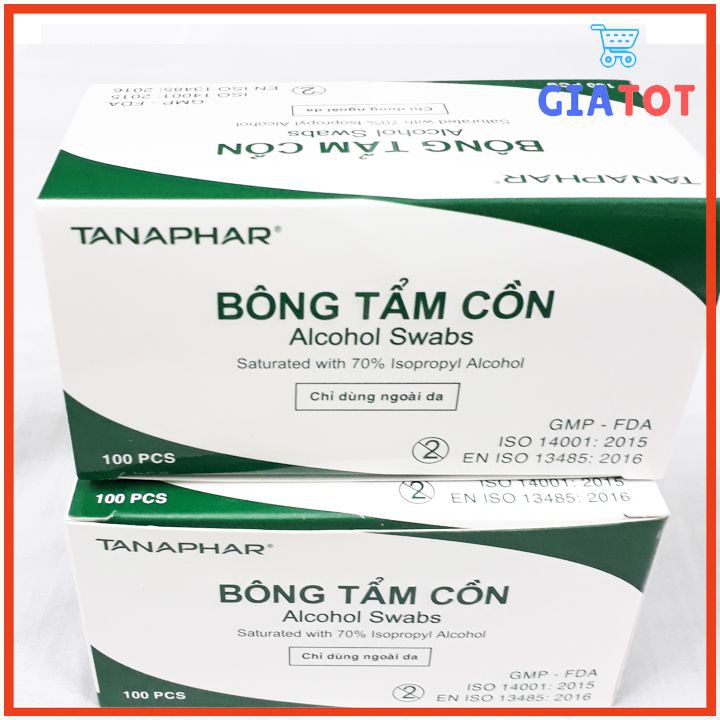 Hà Nội - Bông tẩm cồn sát trùng TANAPHAR - Bông cồn khô Chính hãng