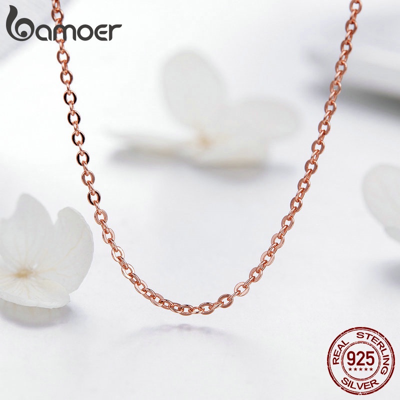 Vòng cổ nữ Bamoer SCA014 bạc sterling 925  vàng hồng thời trang