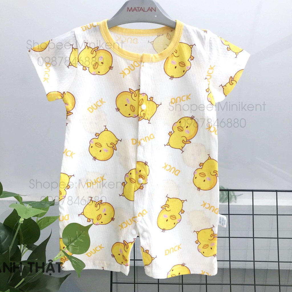 Body đùi cotton lưới mềm mát mùa hè,bodysuit romper bấm cúc mỏng ngắn tay cho bé