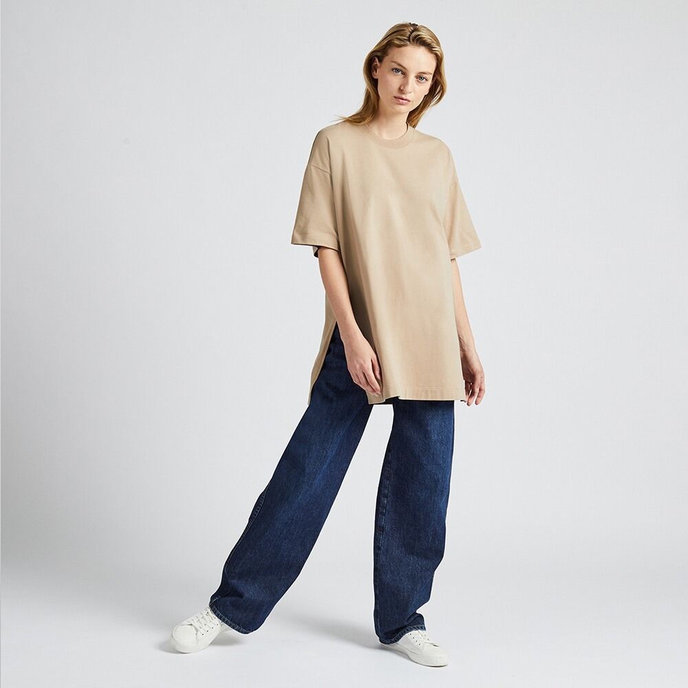 Áo phông dáng thụng WOMEN Cotton Oversized Short Sleeve Tunic Uni Nhật Bản