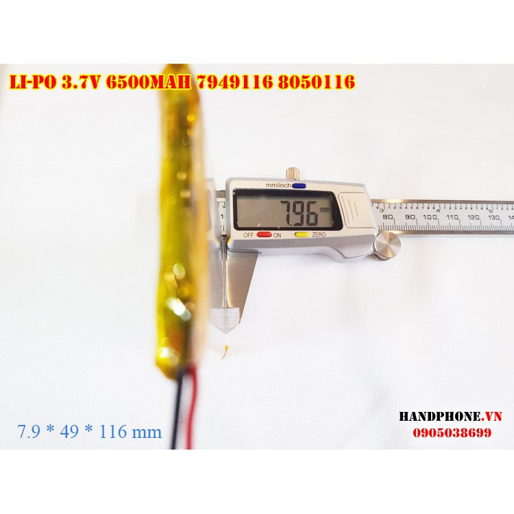 Pin Li-Po 3.7V 7949116 8050115 8050116 6500mAh (Lithium Polyme)