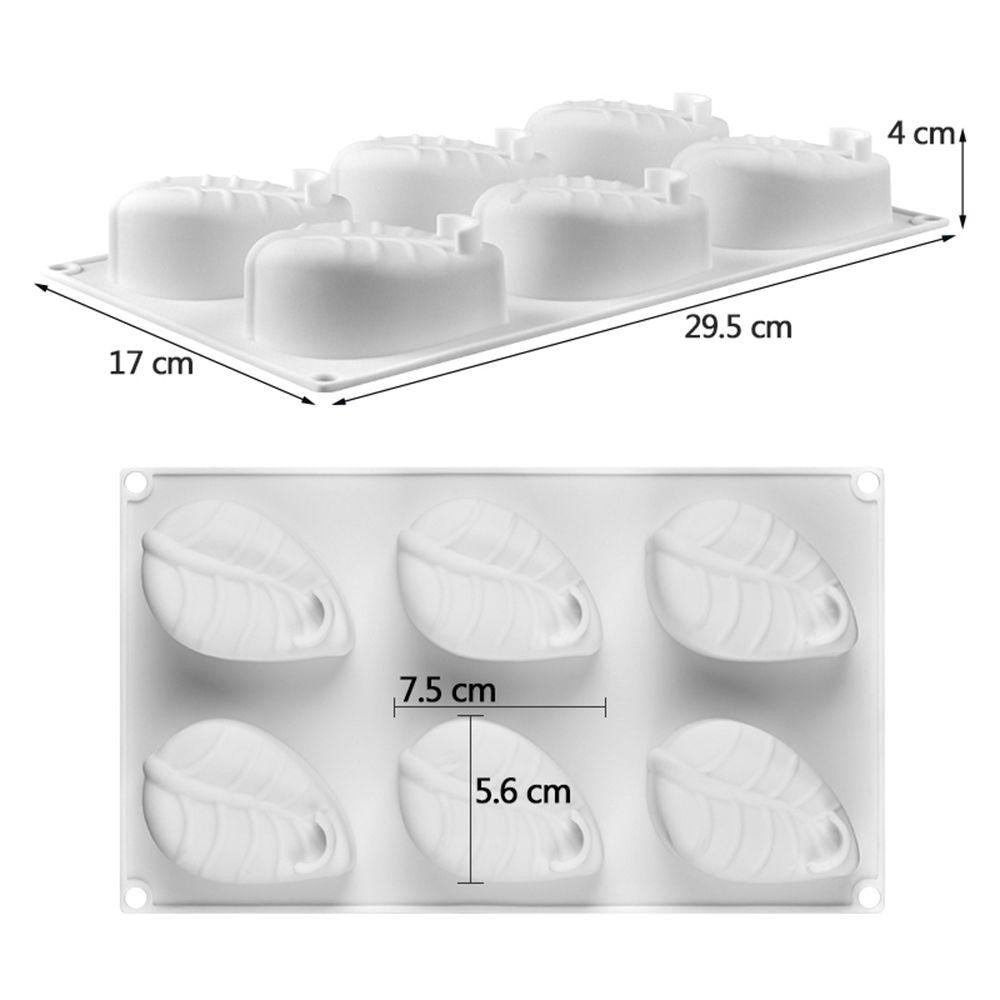 JANE Khuôn Silicone Làm Xà Phòng 6 Ngăn Hình Chiếc Lá DIY