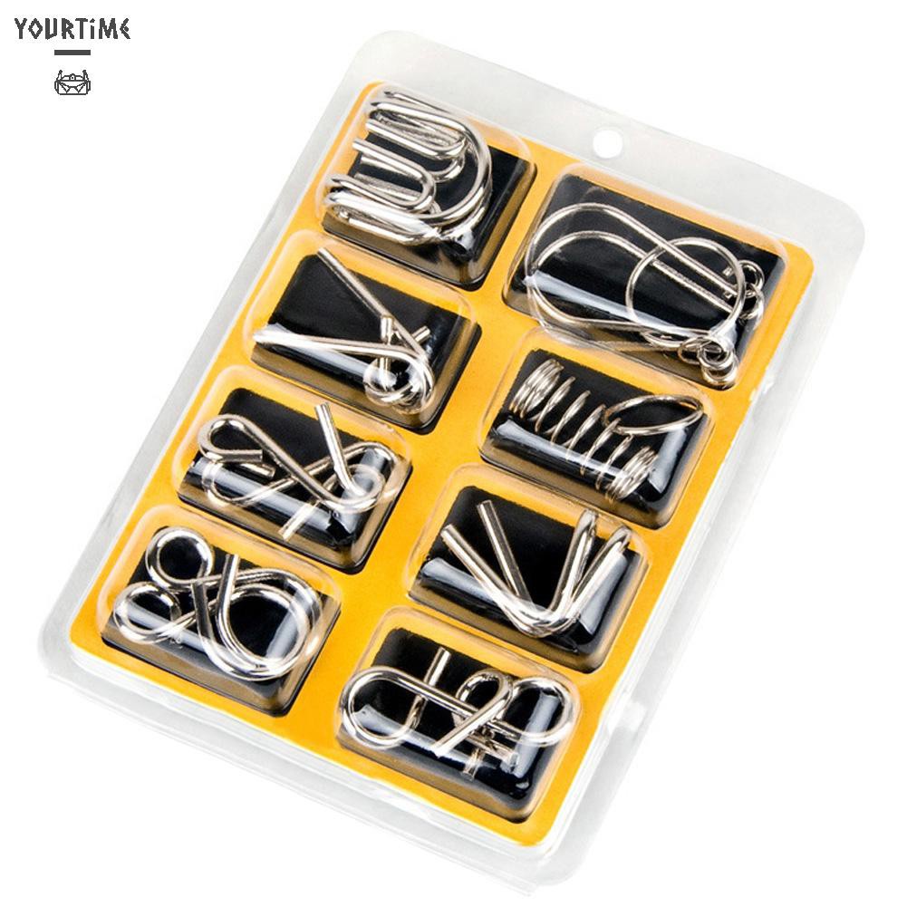 Đồ chơi 8pcs/Set Metal Puzzle Wire IQ Mind Brain Kids Adults Stress Reliever Toys