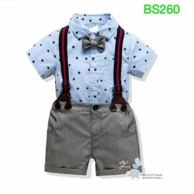 Bộ áo bé trai 1 thu hiền 2 sét son bio