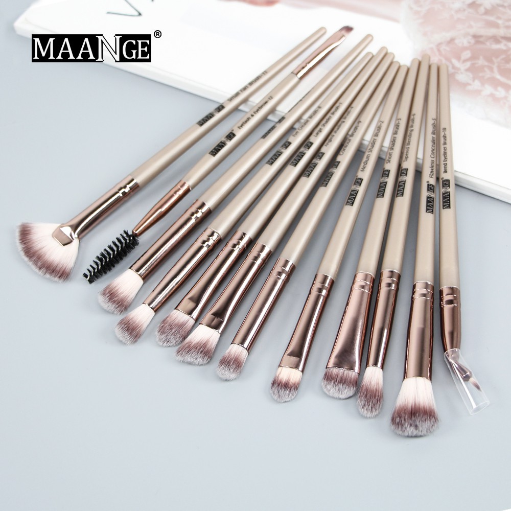 Set 12 Cọ Trang Điểm Mắt MAANGE Chuyên Nghiệp