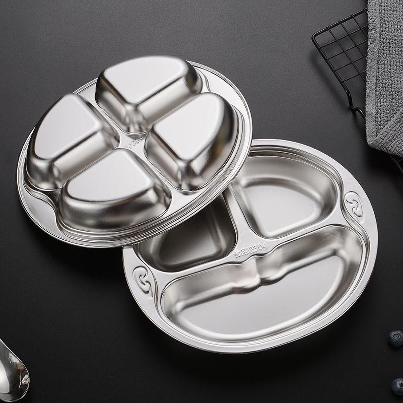 Khay Đựng Thức Ăn Bằng Thép Không Gỉ 304 Kiểu Dáng Hoạt Hình Dễ Thương Cho Bé
