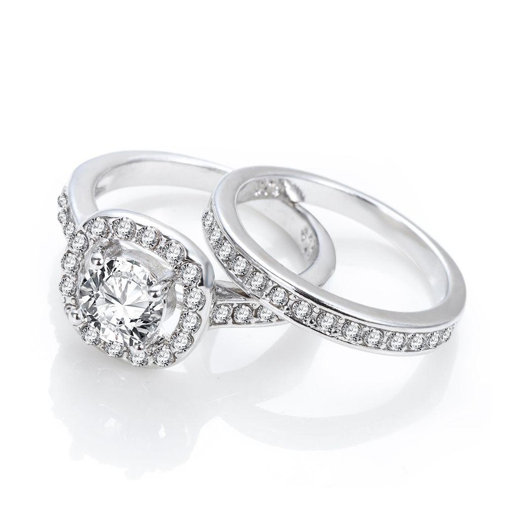 Nhẫn Đính Đá Sapphire Trắng Kiểu Dáng Sang Trọng
