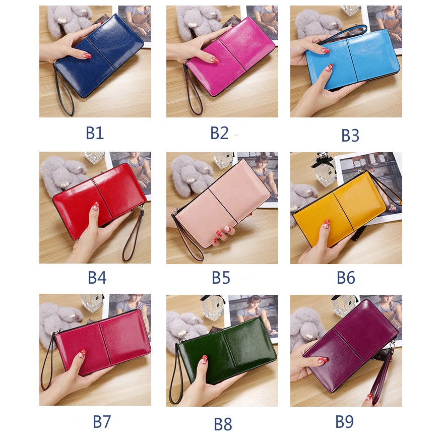 VERSDO  Women Forever Young Splicing Leather PU Wallets Long Zipper Clutch Long Purse