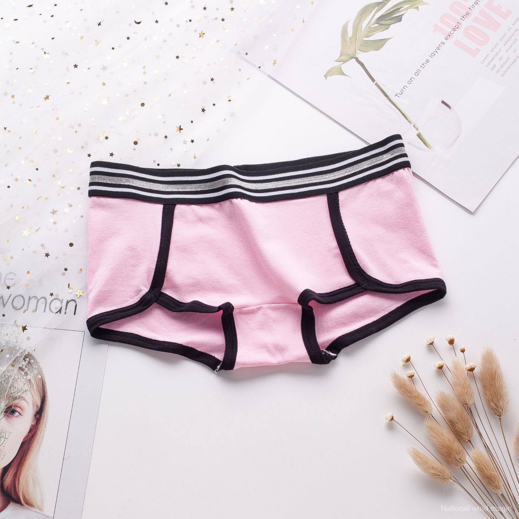 Set 4 quần lót cotton thời trang nữ eo trung bình cỡ lớn kẻ sọc kiểu dáng giản đơn | BigBuy360 - bigbuy360.vn