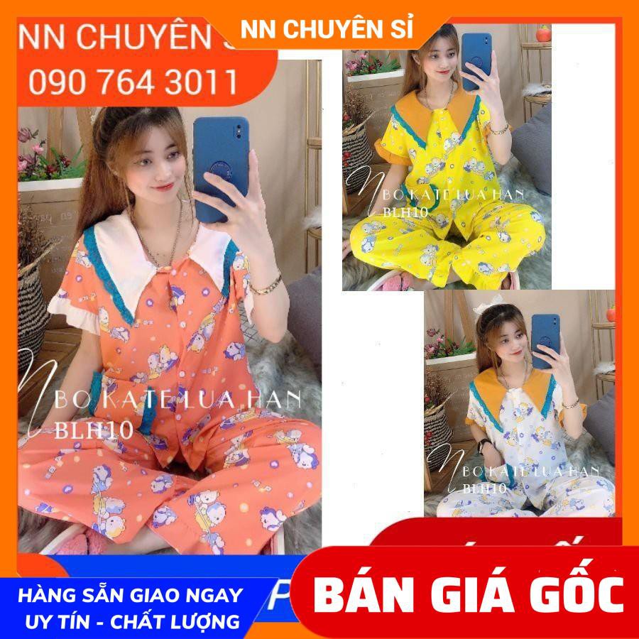 Đồ bộ nữ Đồ bộ mặc nhà Vải Kate lụa mềm mịn mát in họa tiết hoạt hình nhiều màu dễ thương BLH10