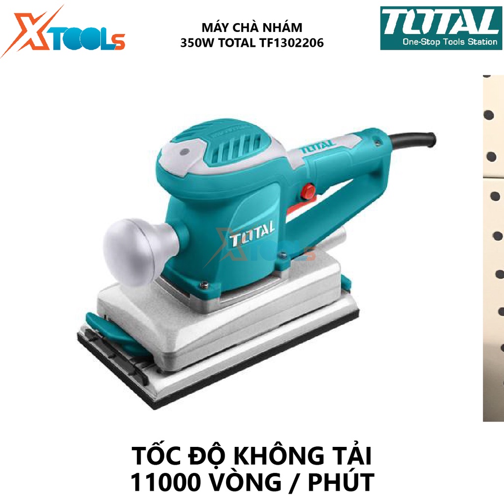 Máy chà nhám chữ nhật TOTAL TF1302206 máy chà nhám có điện thế 220V-240V/50-60Hz, Công suất 350W, 110mmx220mm  [XTOOLs]