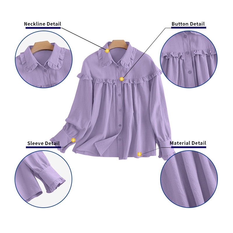 Áo sơ mi nữ Zanzea tay dài xếp ly thời trang Hàn Quốc