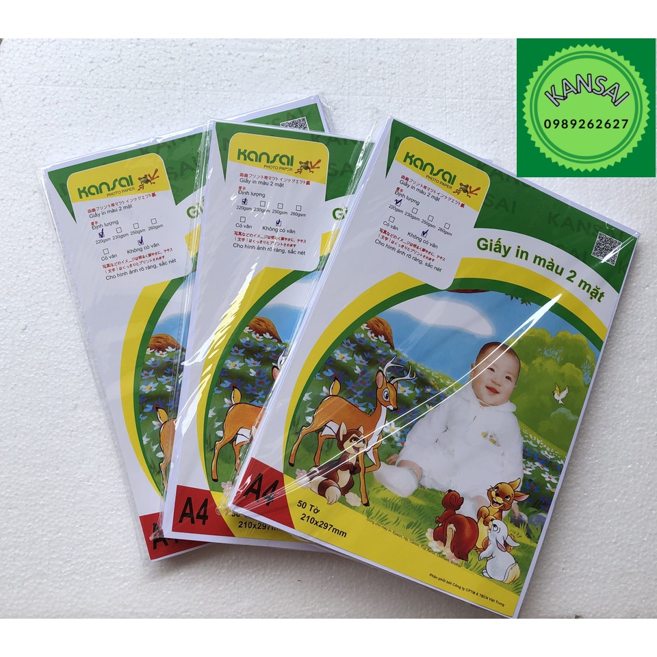Giấy in màu KANSAI 2 mặt A3 định lượng 220 gsm