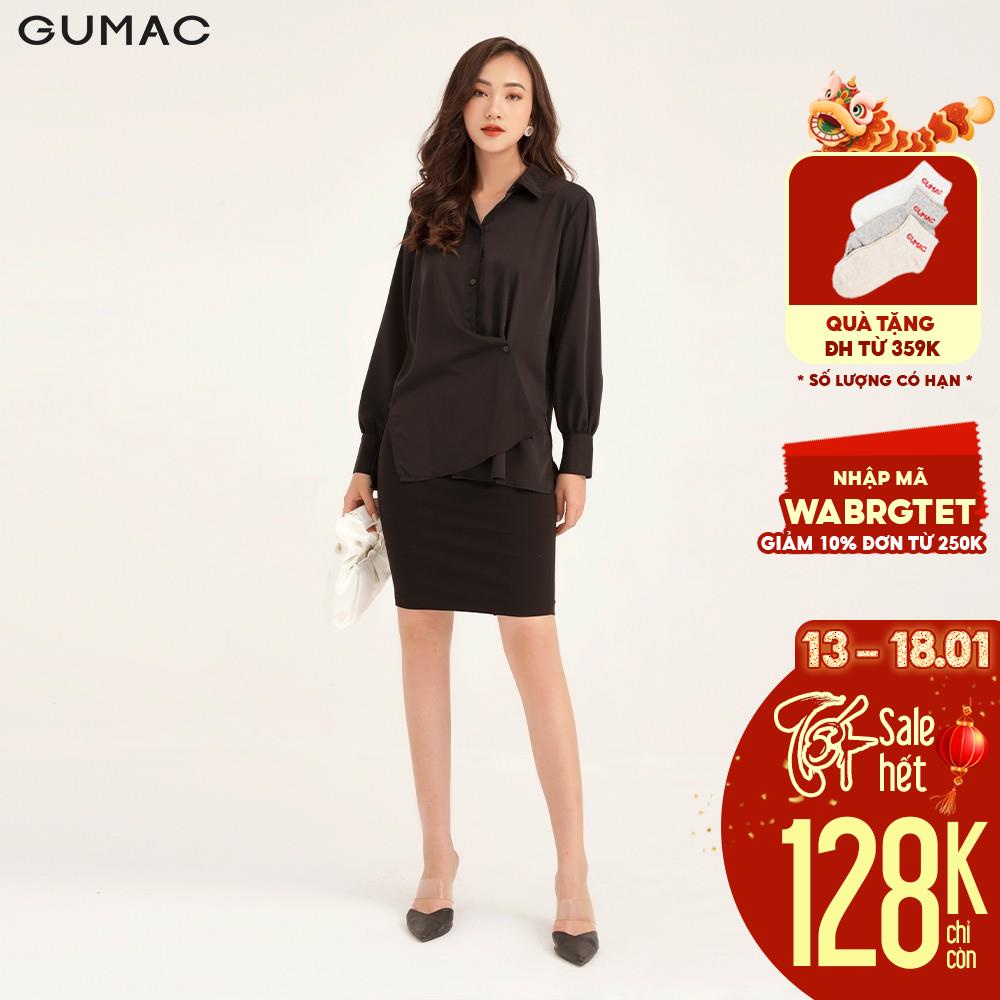 Áo sơ mi nữ cột dây GUMAC đủ màu, đủ size, sang trọng thanh lịch AB145
