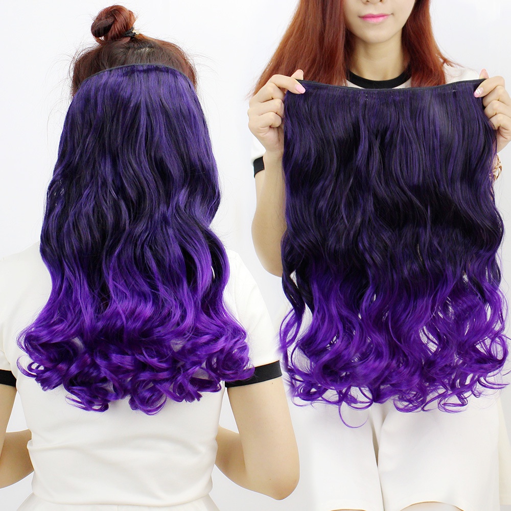 Tóc Giả Dài Xoăn Màu Gradient Thời Trang Cho Nữ