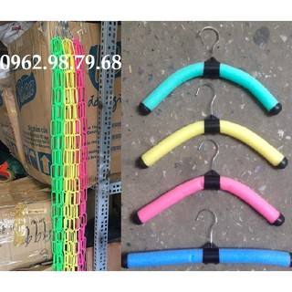 Combo Dây Treo Quần Áo Xích Nhựa 10 Chiếc và 100 Móc Xốp Trẻ Em