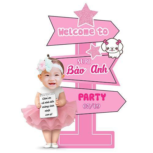 Ảnh Chibi Cho Bé Và Cây Welcome Trang Trí Sinh Nhật, Trang Trí Thôi Nôi ABSHOP COM VN