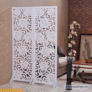 Vách bình phong di động Hoa Hồng 2 tấm