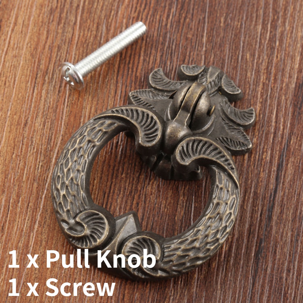 1 Bộ Tay Nắm Ngăn Kéo Tủ Bằng Đồng Cổ Điển Kích Thước 44 * 61mm-