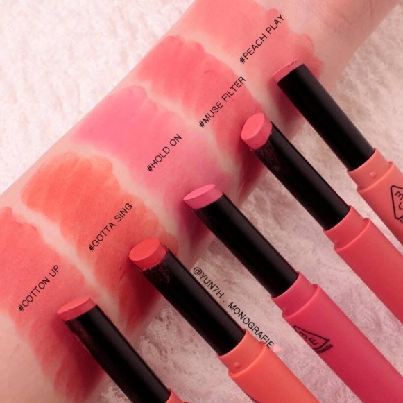 Son Thỏi 3CE Slim Velvet Lip Color Thỏi Tròn - 3.2g (Fluffy red - Plain - Gotta Sing - Cotton Up)