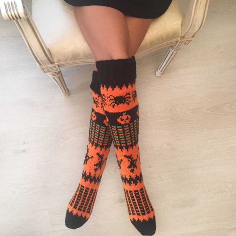 Tất Dệt Kim Dài Qua Gối Giữ Ấm Mùa Đông Thời Trang Cho Nữ