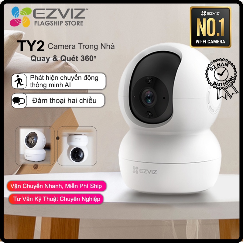 Camera WI-FI Trong nhà EZVIZ TY2-1080P, Smart IR Quan Sát Ban Đêm 10m, Đàm Thoại 2 Chiều, Theo Chuyển Động Thông Minh