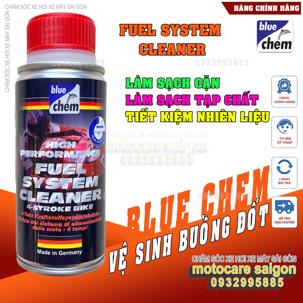 Dung dịch vệ sinh buồng đốt kim phun,hệ thống nhiên liệu Bluechem Fuel System Cleaner 50ml