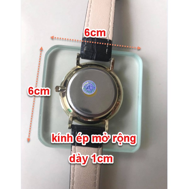 Kính cường lực dùng cho bộ ép kính, ép đáy đồng hồ, kích thước 6x6x1 (cm), dụng cụ sửa chữa đồng hồ