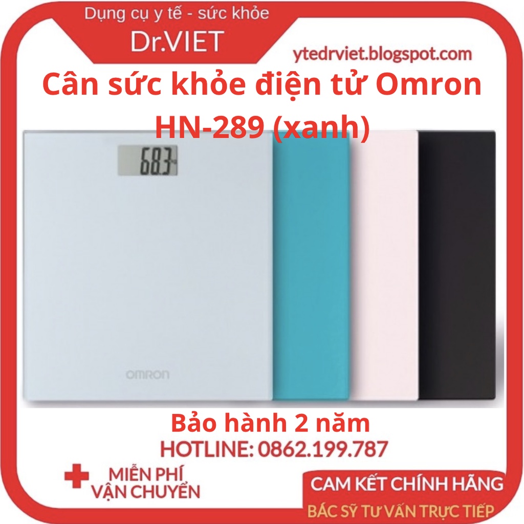 Cân sức khỏe điện tử Omron HN-289 - Cân sức khỏe dễ sử dụng, thiết kế mỏng đẹp, màu sắc sang trọng, 4 cảm biến