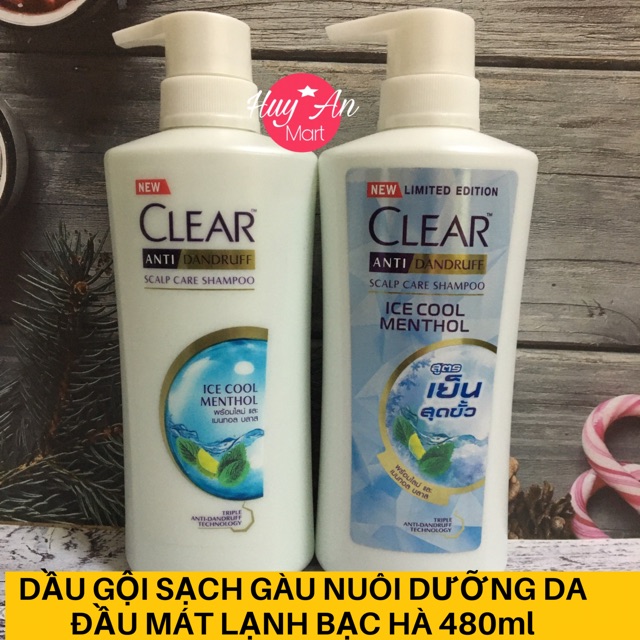 [Freeship] Dầu gội đầu SẠCH GÀU Clear bạc hà mát lạnh Thái Lan 480ml