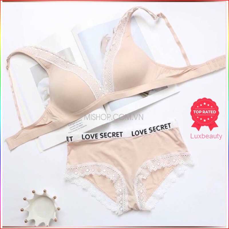 Bộ lót ren đệm mỏng không mút  không gọng đệm ôm form vừa ngực mút nhẹ,hàng xuất khẩu