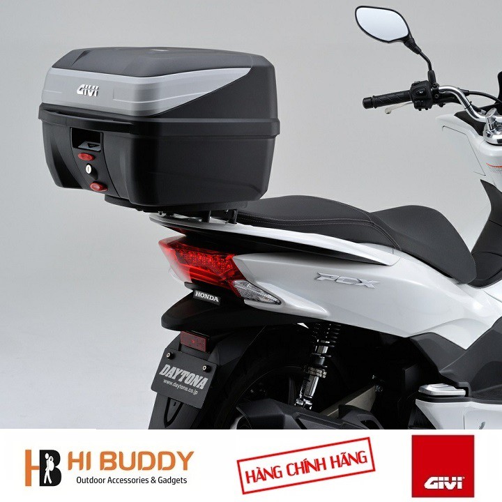 Thùng Đựng Đồ Xe Máy Givi B32N 32L Kèm Đế Lắp Thùng Và Tặng 1 Áo mưa Rando trong màu