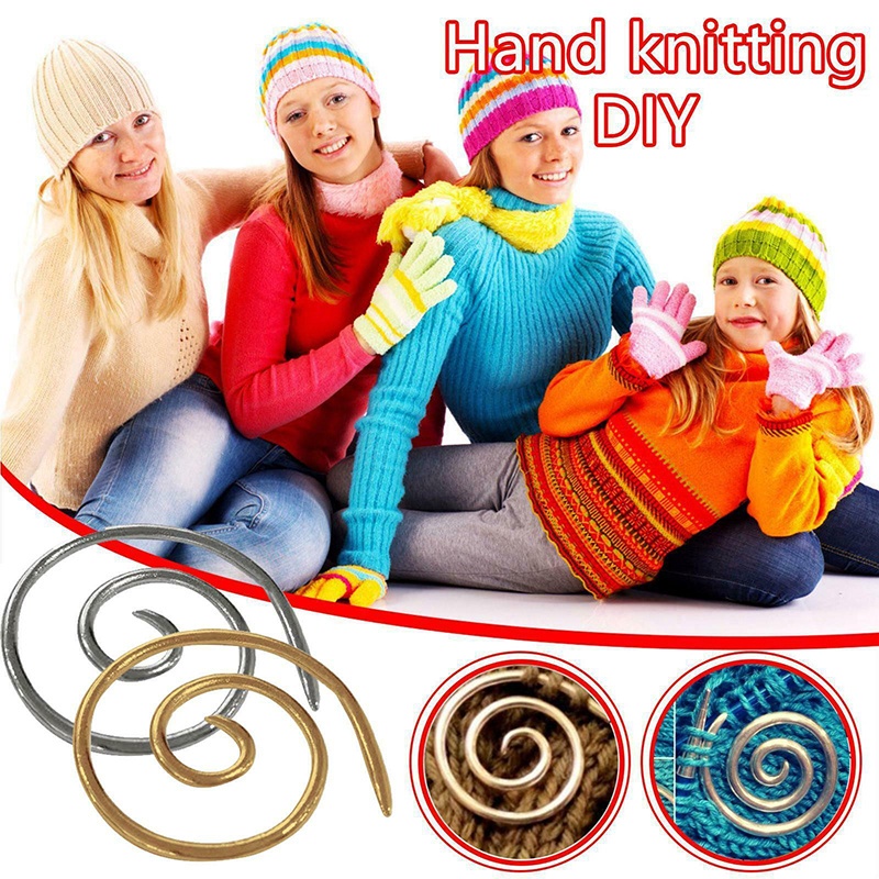 [Mới] Kim Đan Len Xoắn Ốc Bằng Thép Không Gỉ / Móc Khăn Choàng / Mũ Dệt Kim Thủ Công DIY