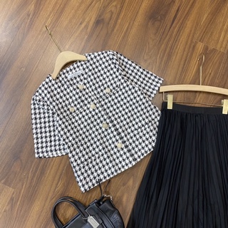 áo dạ tweed đen trắng