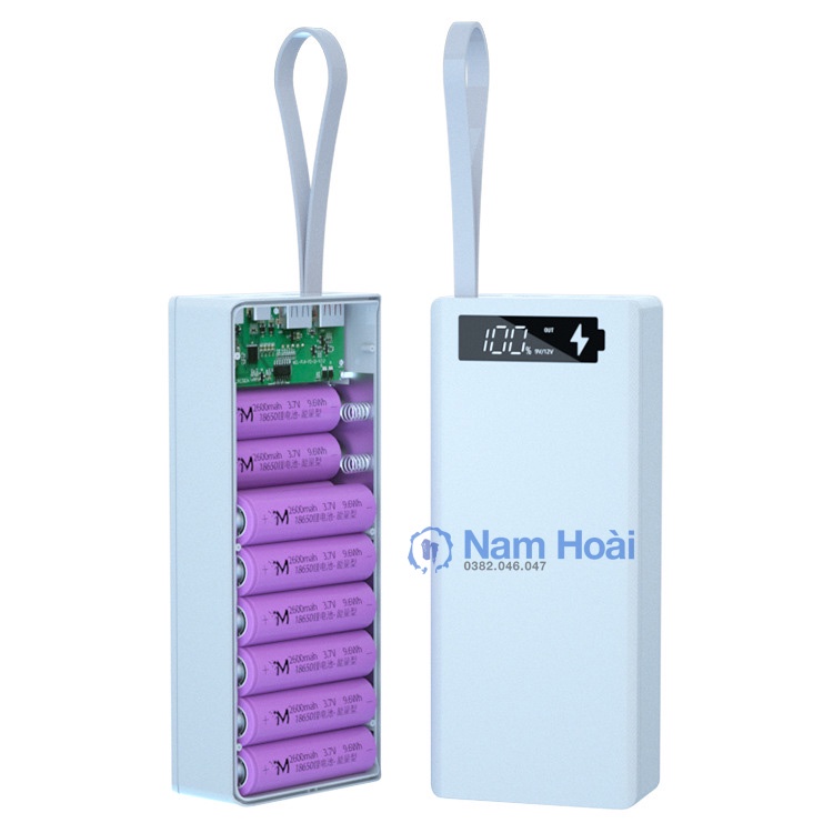 Box sạc dự phòng 16 cell 5V2.1A bản cao cấp chống ngược cực (Không gồm pin)