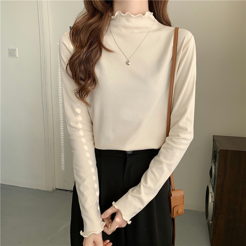 Áo thun tay dài cổ lọ thời trang trẻ trung