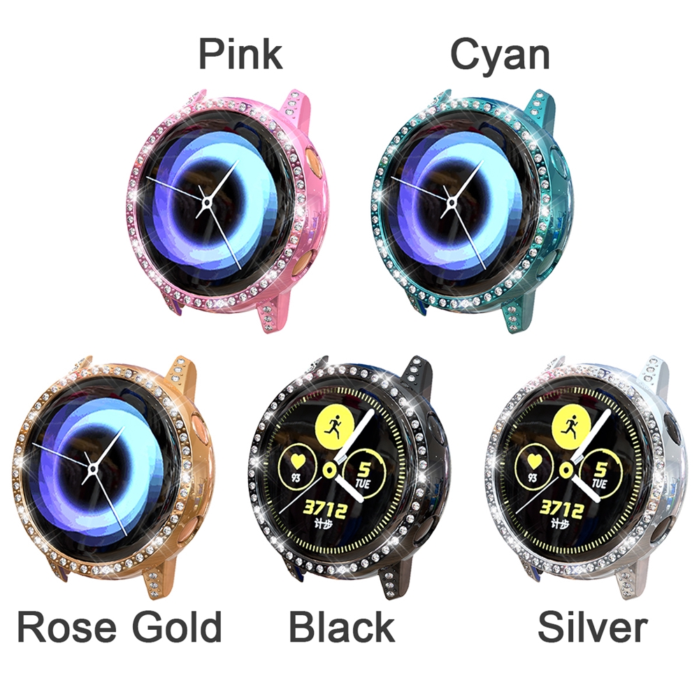 WATTLE Luxury Shockproof Smart Protector Bling Watch Protective Case  For Samsung Galaxy Watch Active SM-R500