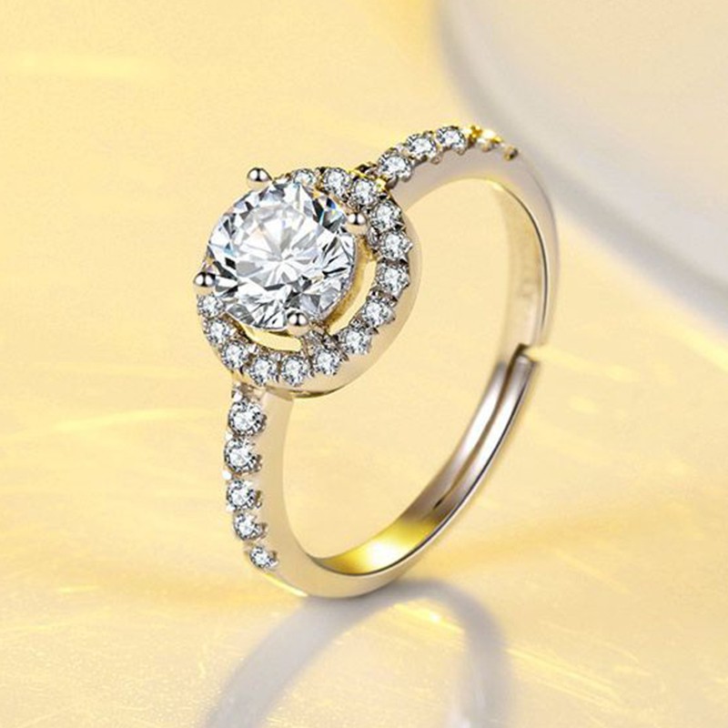 Aifei Jewellery Women Ring Mosaic Diamond 925 Sterling Silver R775
