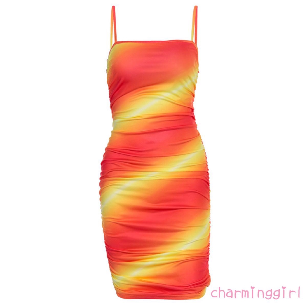 Đầm hở lưng in màu đa sắc thời trang cho nữ | BigBuy360 - bigbuy360.vn