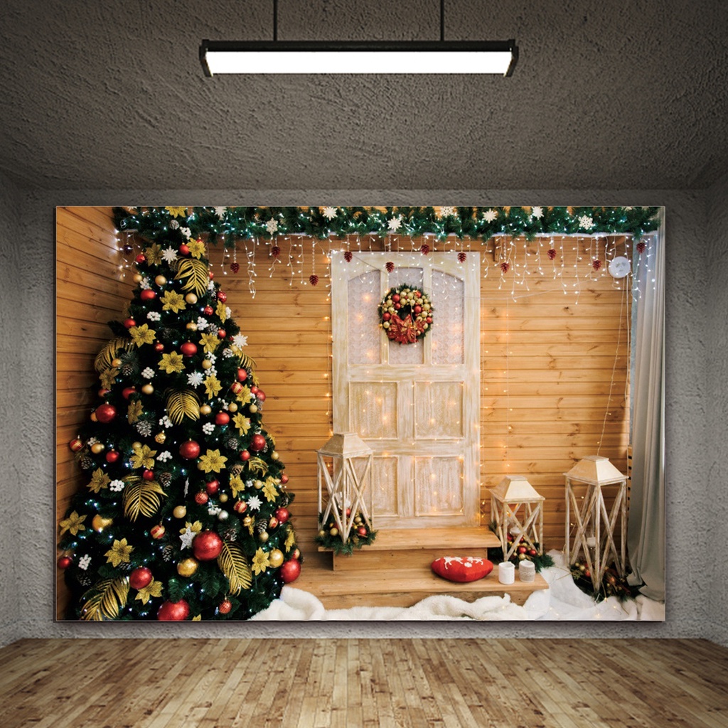 Phông nền hình chữ nhật không có nếp nhăn in nhiều hình ảnh phong cách Giáng Sinh tùy chọn