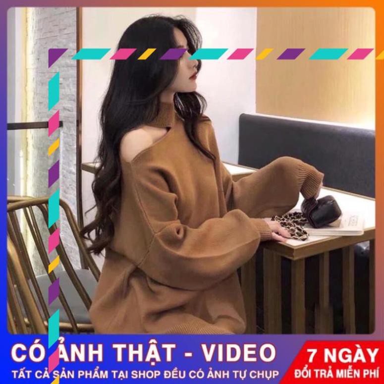 ÁO LEN DÁNG GIẤU QUẦN KHOÉT VAI ( có ảnh và video thật ) Siêu Xinh