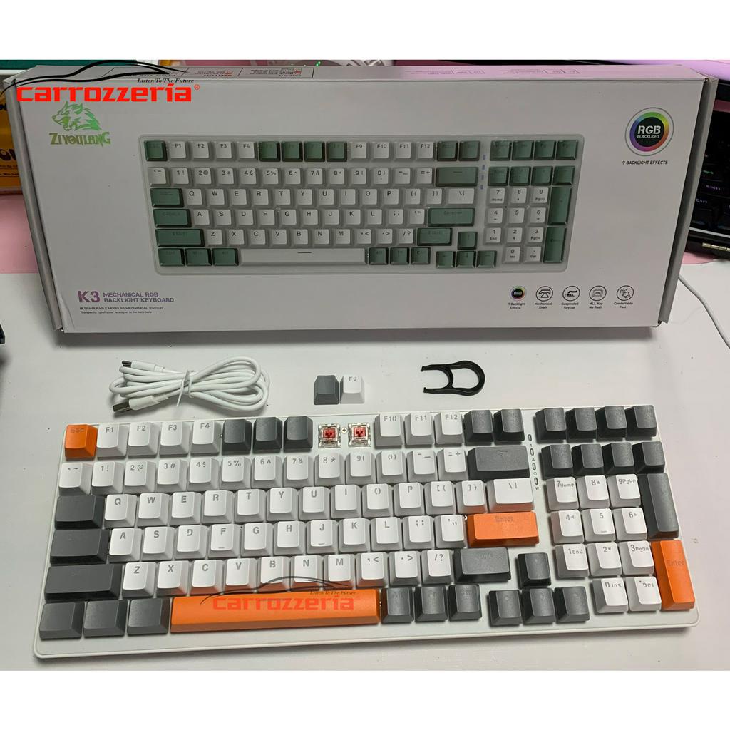 Bàn Phím Cơ ZiYou Lang K3 Led RGB 100 Phím Gaming Văn Phòng