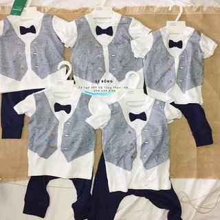 Set vest có nơ bé trai hm