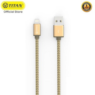 Cáp sạc dây dù siêu bền Titan CA16 2.1A cổng lightning dài 3M -Phân phối chính thức