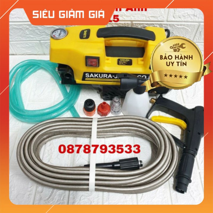 Máy rửa xe sakura 💥🔥2500w🔥dây áp lực 15m🔥lõi đồng100%🔥💥