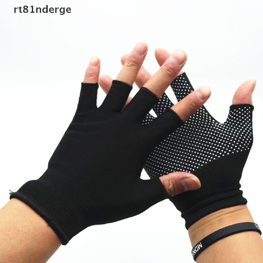 【ge】 Half Finger Breathable Riding Cycling MTB Hiking Fitness Knitted Antiskid Gloves .