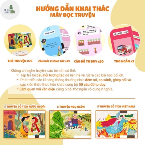 MÁY ĐỌC TRUYỆN TRANH TƯ DUY cho bé , MÁY ĐỌC TRUYỆN KENNEN gồm 15 truyện cổ tích cực kì hay và ý nghĩa