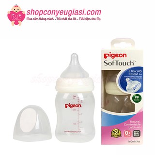 Bình Sữa Pigeon Softouch PP Plus 160ml - Size SS 0m+